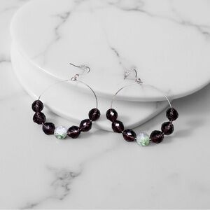 Elegant Beaded Hoop Earrings